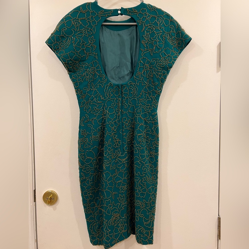 Vintage Carmen Marc Valvo Beaded Sheath Dress size 6